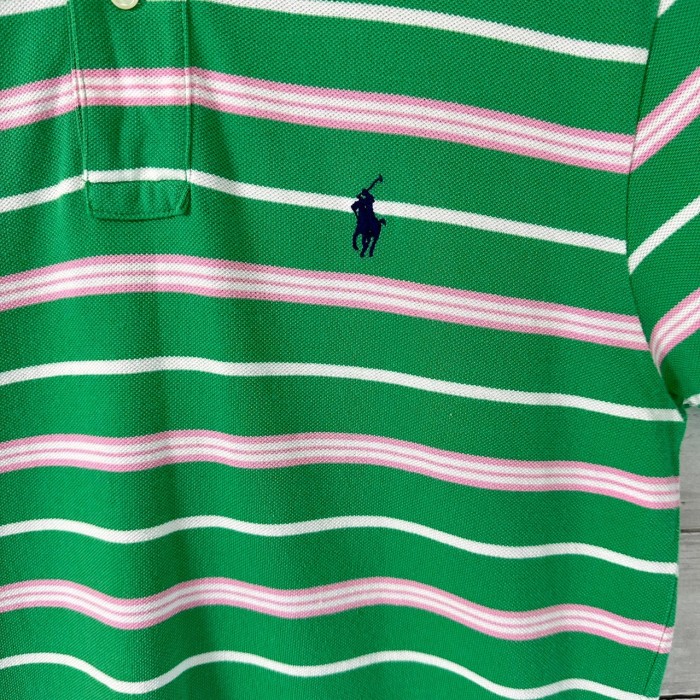 Ralph Lauren ポロシャツ 刺繍ロゴ ワンポイントロゴ ボーダー 半袖 | Vintage.City 古着屋、古着コーデ情報を発信