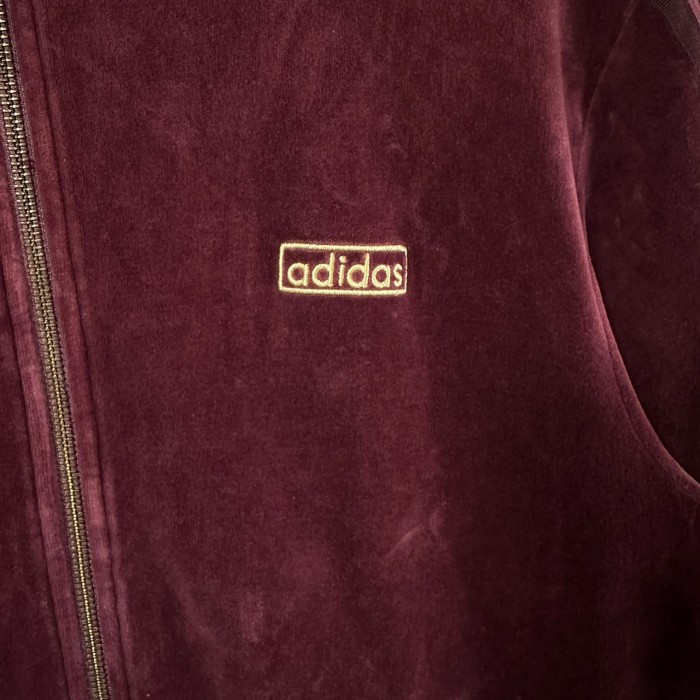 adidas アディダス ジャージ L 刺繍ロゴ ワンポイントロゴ ベロア