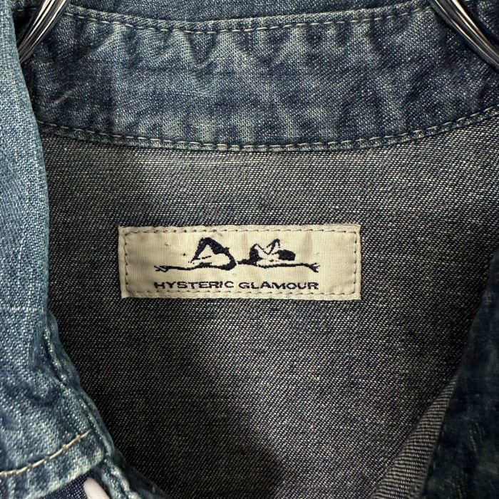 HYSTERIC GLAMOUR デニムシャツ 刺繍ロゴ ウエスタン スタッズ | Vintage.City 古着屋、古着コーデ情報を発信