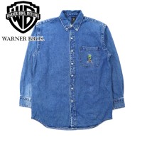 WARNER BROS. ボタンダウンシャツ S ブルー デニム LOONEY TUNES 刺繍 90年代 | Vintage.City 빈티지숍, 빈티지 코디 정보