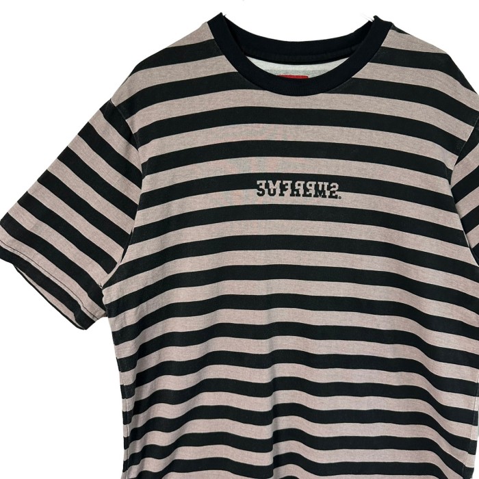 supreme シュプリーム Tシャツ センターロゴ ボーダー | Vintage.City
