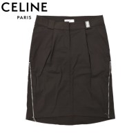 CELINE サイドジップスカート 34 グレー コットン 2 2B79/2323 スロバキア製 | Vintage.City 古着屋、古着コーデ情報を発信