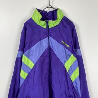 80s adidas ロゴ刺繍 バックプリント ナイロンジャケット 紫 XL | Vintage.City 古着屋、古着コーデ情報を発信