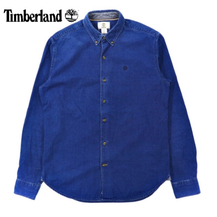 TIMBERLAND ボタンダウンシャツ M デニム ロゴ刺繍 | Vintage.City 古着屋、古着コーデ情報を発信