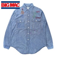 BIG MAC シャンブレーシャツ 15.5 ブルー ELTON JOHN 刺繍 70年代 | Vintage.City 빈티지숍, 빈티지 코디 정보