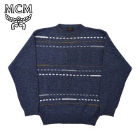 MCM 3Dニットセーター M ネイビー ウール ボーダー イタリア製 | Vintage.City 빈티지숍, 빈티지 코디 정보