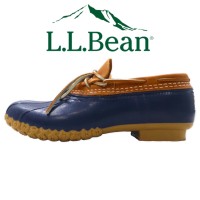 L.L.Bean ビーンブーツ ラバーモカシン レインシューズ 26cm ネイビー ベージュ レザー Bean Boots | Vintage.City 古着屋、古着コーデ情報を発信