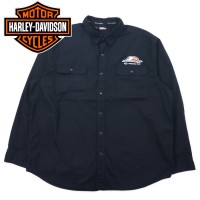 HARLEY DAVIDSON Racing ワークシャツ 2XL ブラック コットン Screamin' Eagle ビッグサイズ | Vintage.City 古着屋、古着コーデ情報を発信
