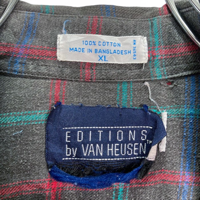 80s VAN HEUSEN L/S cotton check nel shirt | Vintage.City 빈티지숍, 빈티지 코디 정보