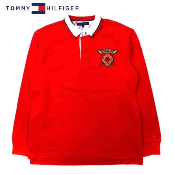 TOMMY HILFIGER ビッグサイズ ラガーシャツ XL レッド コットン ロゴワッペン スリランカ製 | Vintage.City 빈티지숍, 빈티지 코디 정보