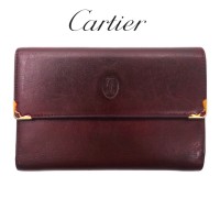 Cartier マストライン がま口 3つ折り財布 ボルドー レザー オールド | Vintage.City 古着屋、古着コーデ情報を発信