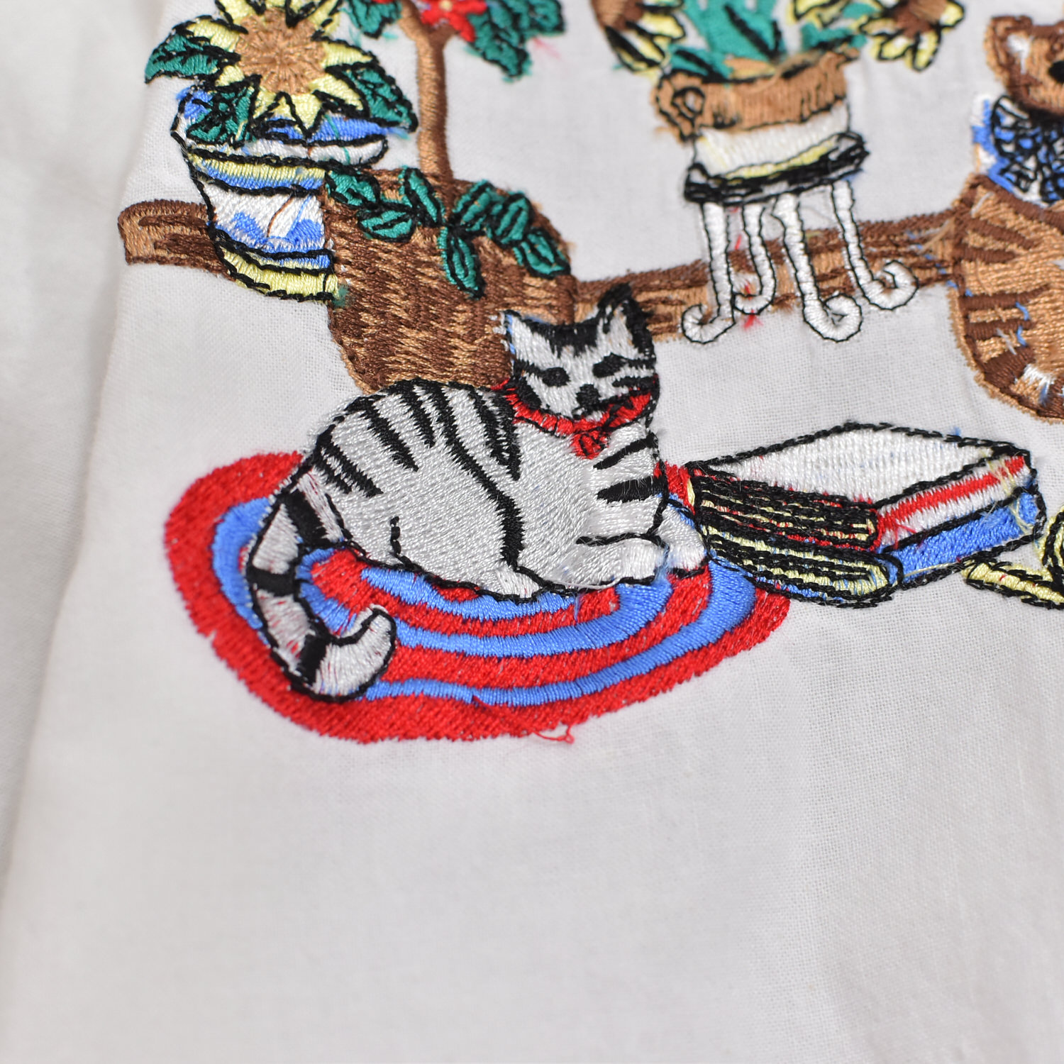 Vintage｜cat embroidery knit｜刺繍｜襟付きpoisladies