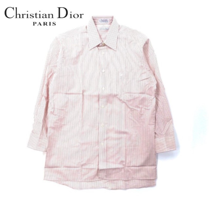 Christian Dior ドレスシャツ 15 1/2 ホワイト ストライプ コットン USA製 未使用品 | Vintage.City 빈티지숍, 빈티지 코디 정보