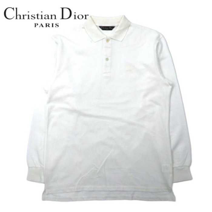 Christian Dior SPORTS 長袖ポロシャツ L ホワイト コットン ワンポイントロゴ刺繍 90年代 日本製 | Vintage.City 빈티지숍, 빈티지 코디 정보