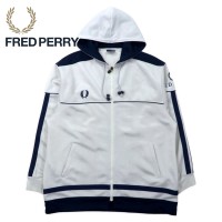 FRED PERRY 80年代 トラックジャケット ジャージ XL ホワイト ポリエステル ロゴ刺繍 ビッグサイズ 日本製 | Vintage.City 古着屋、古着コーデ情報を発信