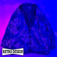 Nativewear Designs Vintage Womens Jacket Navy Rayon Multicolored Ethnic | Vintage.City 古着屋、古着コーデ情報を発信