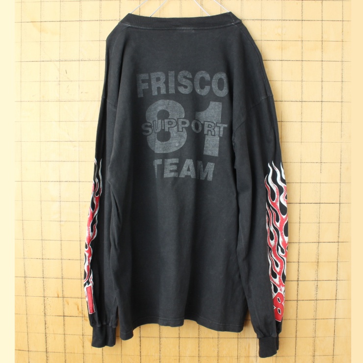 90s USA Hanes FRISCO CHOPPERS フリスコチョッパーズ プリント 長袖 T ...