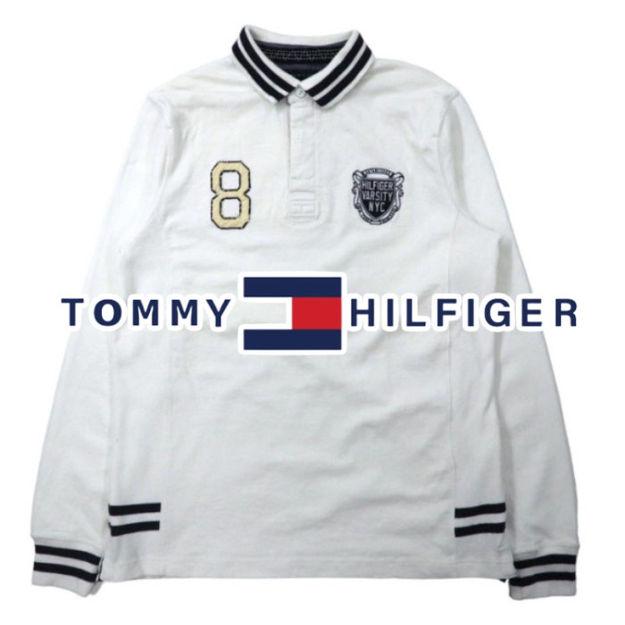 TOMMY HILFIGER リブライン ラガーシャツ L ホワイト コットン ロゴ刺繍 ナンバリング VINTAGE FIT | Vintage.City 빈티지숍, 빈티지 코디 정보