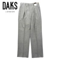 DAKS 2タックスラックスパンツ 76 グレー チェック ウール オールド 日本製 未使用品 | Vintage.City 古着屋、古着コーデ情報を発信