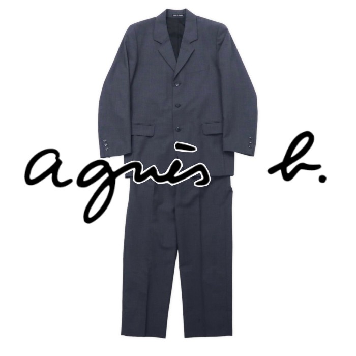 agnes b. homme フランス製 3B スーツ セットアップ 48 グレー ウール | Vintage.City 古着屋、古着コーデ情報を発信