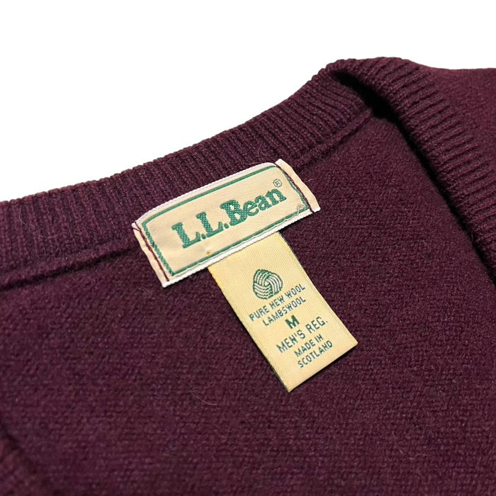【L.L.Bean】エルエルビーン ラムウールニットベスト Vネック MADE IN SCOTLAND スコットランド製 ボルドー | Vintage.City Vintage Shops, Vintage Fashion Trends