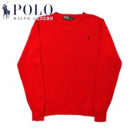 Polo by Ralph Lauren コットンニット セーター XL レッド スモールポニー刺繍 | Vintage.City 古着屋、古着コーデ情報を発信