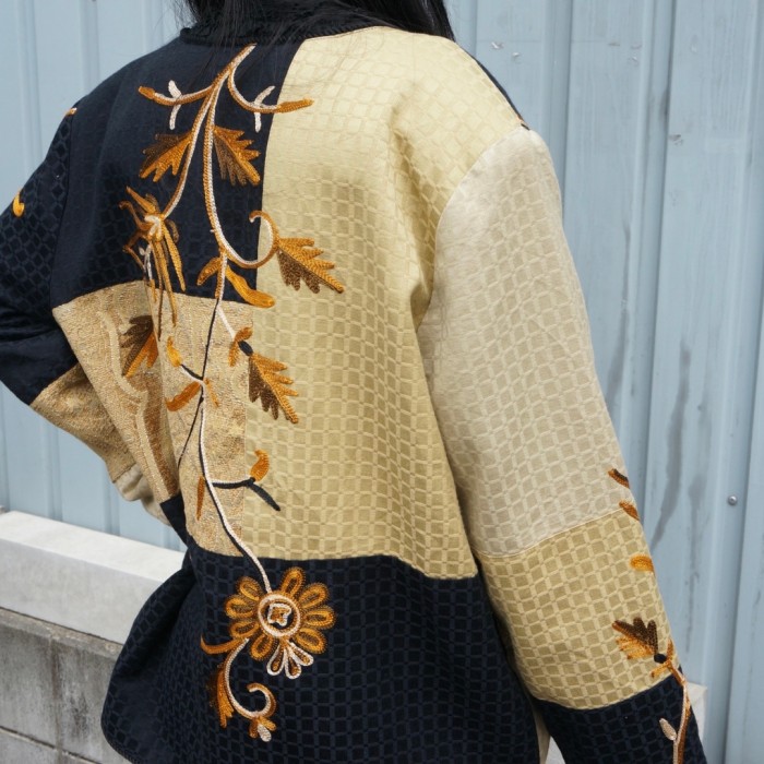 Allwe 90’s 刺繍 肩パッド サンフラワー ジャケット | Vintage.City 古着屋、古着コーデ情報を発信
