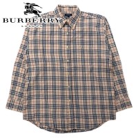 BURBERRY ノバチェック ボタンダウンシャツ M ベージュ コットン ワンポイントロゴ刺繍 | Vintage.City 古着屋、古着コーデ情報を発信