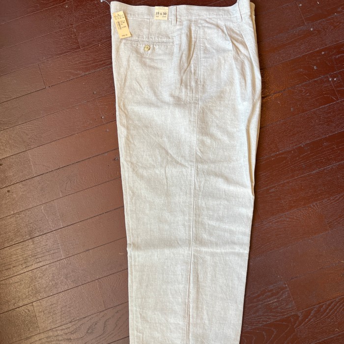 【W35 L30】90~00's Eddie Bauer Linen two tuck trouser エディーバウアー リネンスラックス タック入り | Vintage.City 빈티지숍, 빈티지 코디 정보