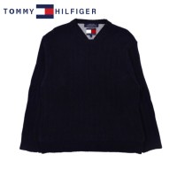 TOMMY HILFIGER クルーネックニットセーター L ネイビー コットン | Vintage.City 古着屋、古着コーデ情報を発信