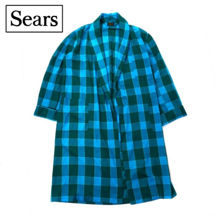 Sears ガウンコート M ブルー PERMA PREST チェック 70年代 | Vintage.City 빈티지숍, 빈티지 코디 정보