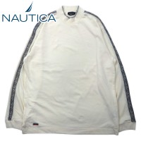 NAUTICA ハイネック ロングスリーブ Tシャツ XL ホワイト コットン サイドライン ビッグサイズ | Vintage.City 古着屋、古着コーデ情報を発信