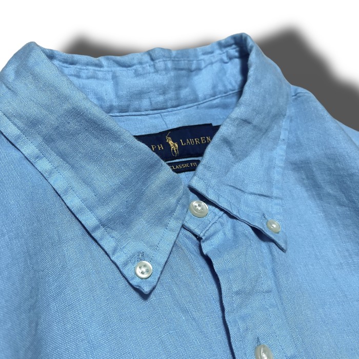 【Ralph Lauren】ボタンダウンリネンシャツ ライトブルー | Vintage.City 古着屋、古着コーデ情報を発信