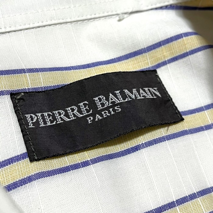【PIERRE BALMAIN】コットンストライプシャツ MADE IN ITALY | Vintage.City 古着屋、古着コーデ情報を発信