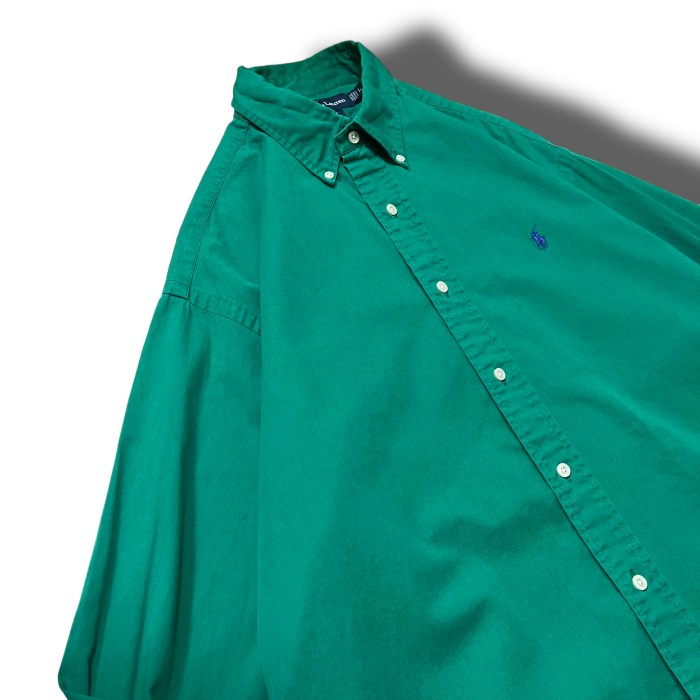 【Ralph Lauren】1990's コットンツイルボタンダウンシャツ グリーン | Vintage.City 빈티지숍, 빈티지 코디 정보