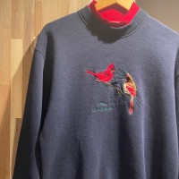 90s Lee 刺繍　カーディナル　鳥　刺繍　スウェットシャツ　アメリカ製　Mサイズ　ネイビー　C323 | Vintage.City 古着屋、古着コーデ情報を発信