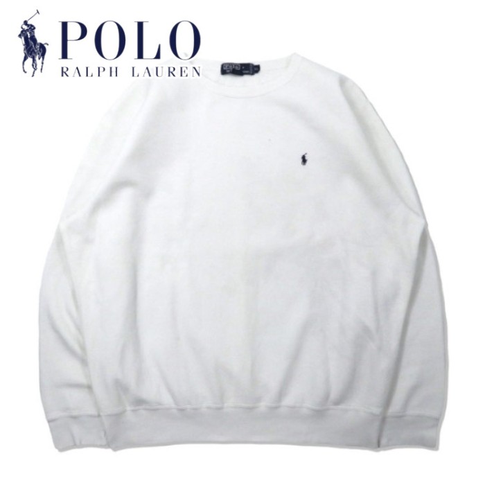 Polo by Ralph Lauren ビッグサイズ スウェット XL ホワイト コットン 裏起毛 スモールポニー刺繍 | Vintage.City 빈티지숍, 빈티지 코디 정보