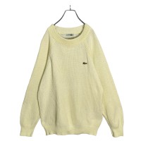 70s French LACOSTE L/S cotton knit sweater | Vintage.City 古着屋、古着コーデ情報を発信