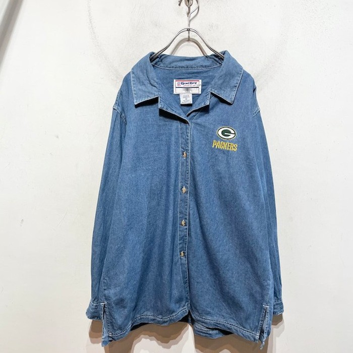 “GREEN BAY PACKERS” L/S Denim Shirt | Vintage.City 빈티지숍, 빈티지 코디 정보