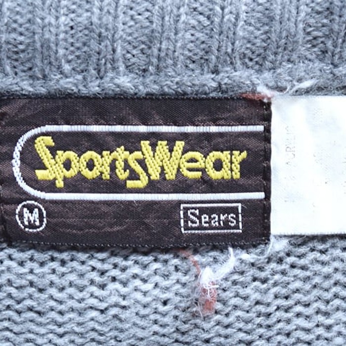 80s シアーズ スポーツウェアー クルーネック セーター アクリルニット メンズM SEARS @CH0471 | Vintage.City 古着屋、古着コーデ情報を発信