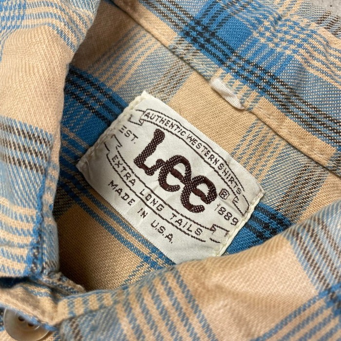 80年代 USA製 Lee リー  長袖 ウエスタンシャツ チェックシャツ メンズS相当 レディース | Vintage.City 古着屋、古着コーデ情報を発信