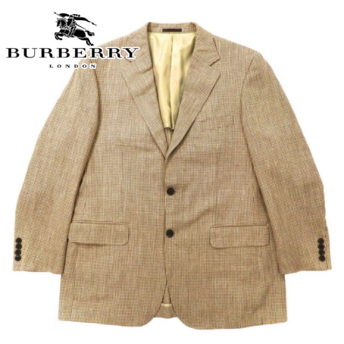 BURBERRY 2Bテーラードジャケット 180 AB7 ベージュ 千鳥格子 ウール シルク混 日本製 | Vintage.City 빈티지숍, 빈티지 코디 정보