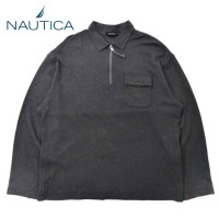 NAUTICA ハーフジップ ポロ スウェット XL グレー コットン ビッグサイズ | Vintage.City 古着屋、古着コーデ情報を発信