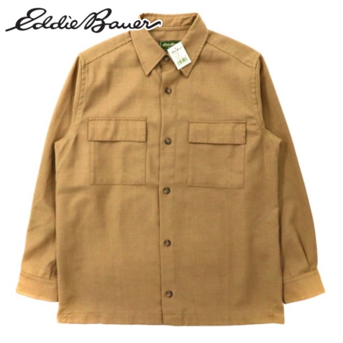 Eddie Bauer フランネルワークシャツ S ベージュ ウール LS WOOL BLEND SH JKT 未使用品 | Vintage.City 빈티지숍, 빈티지 코디 정보