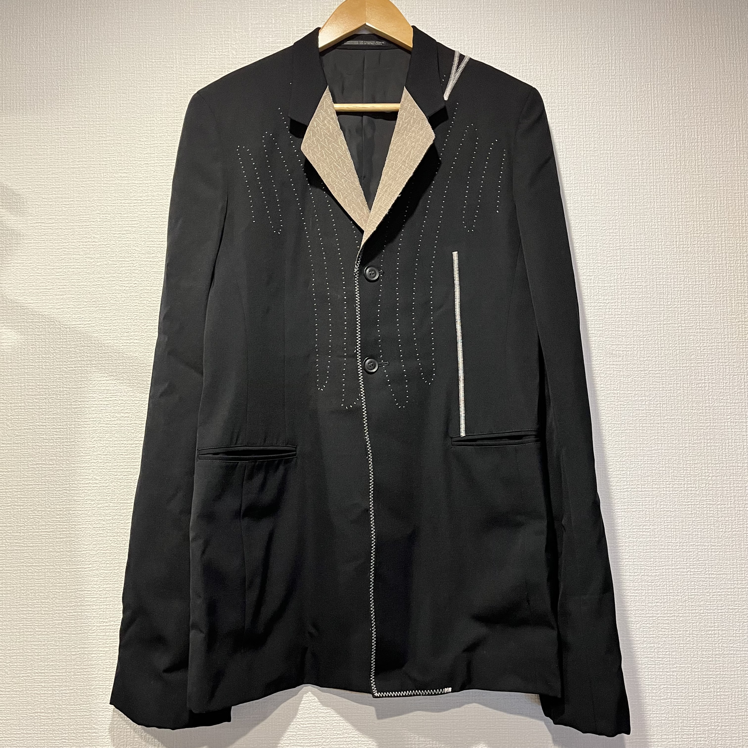 93AW YOHJI YAMAMOTO デザインステッチ テーラードジャケット | Vintage.City