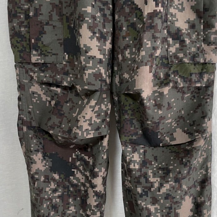 80s 韓国軍 実用 バクテリア アメーバカモ パンツ 迷彩 カモフラ-