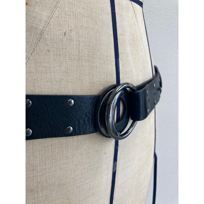 leather belt / 革ベルト チェーン ブラック | Vintage.City 古着屋、古着コーデ情報を発信