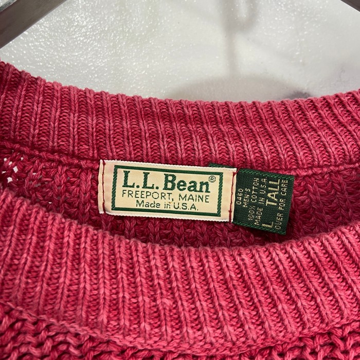 L.L.Bean フィッシャーマン コットンニット セーター 赤 90s