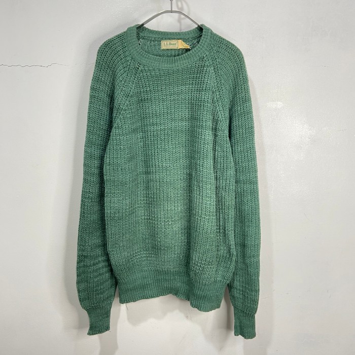 ビンテージ 70s 80s ハンドメイド 太糸 緑 ニット セーター 美品