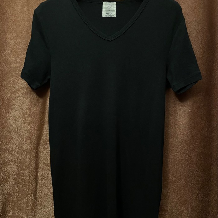 BEAUTY & YOUTH UNITED ARROWS PRE-SHRUNK VネックTシャツ ブラック Mサイズ | Vintage.City 古着屋、古着コーデ情報を発信